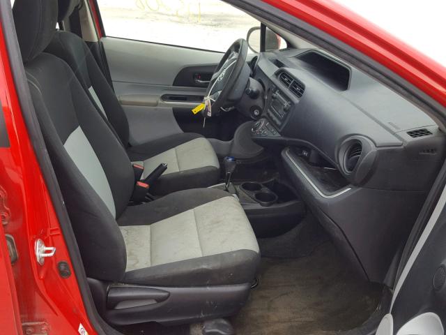 JTDKDTB36E1063675 - 2014 TOYOTA PRIUS C RED photo 5