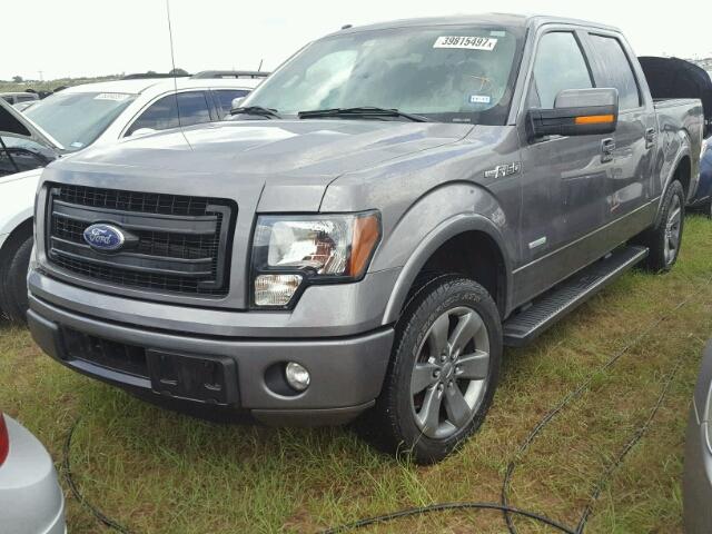 1FTFW1CT5EKF46650 - 2014 FORD F150 SUPER GRAY photo 2