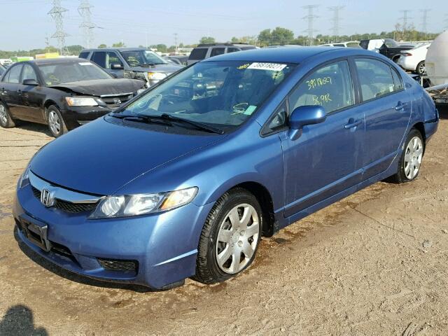 19XFA16539E000790 - 2009 HONDA CIVIC LX BLUE photo 2