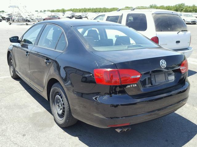 3VW2K7AJ8DM382376 - 2013 VOLKSWAGEN JETTA BASE Սև լուսանկար 3