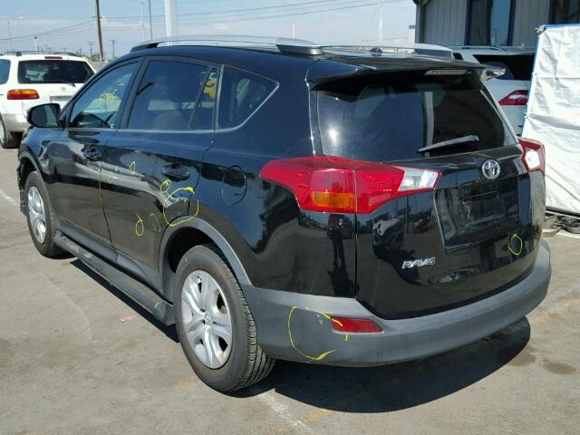 2T3ZFREV7DW030614 - 2013 TOYOTA RAV4 LE BLACK photo 3