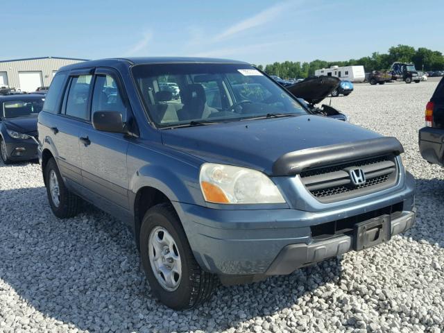 2HKYF181X5H573194 - 2005 HONDA PILOT LX BLUE photo 1