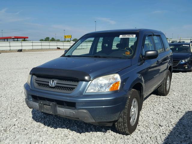 2HKYF181X5H573194 - 2005 HONDA PILOT LX BLUE photo 2