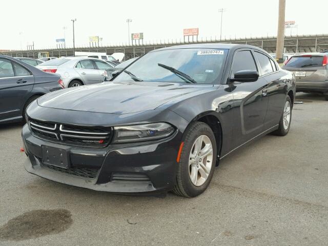 2C3CDXBG3FH801082 - 2015 DODGE CHARGER BLACK photo 2