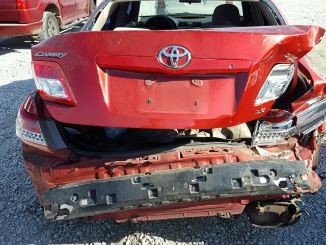 4T1BF3EK8AU091821 - 2010 TOYOTA CAMRY BASE RED photo 9