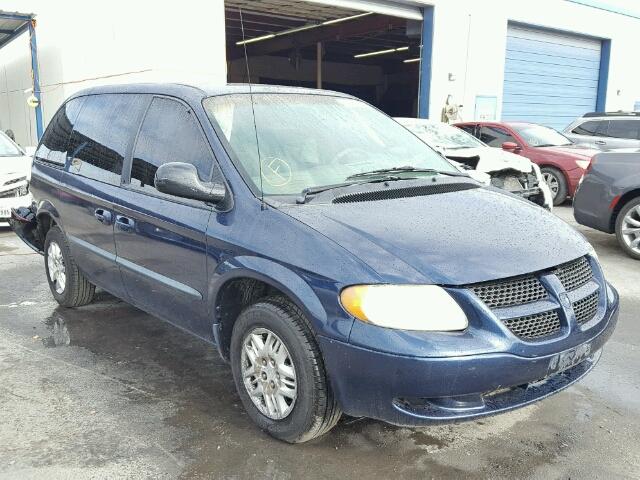 1B4GP45332B717713 - 2002 DODGE CARAVAN SP BLUE photo 1