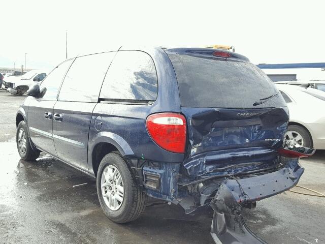 1B4GP45332B717713 - 2002 DODGE CARAVAN SP BLUE photo 3