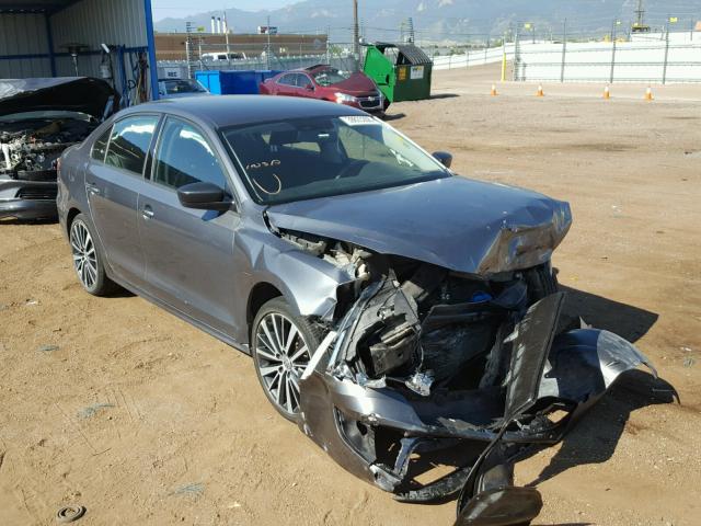 3VW2K7AJ5EM253724 - 2014 VOLKSWAGEN JETTA BASE GRAY photo 1