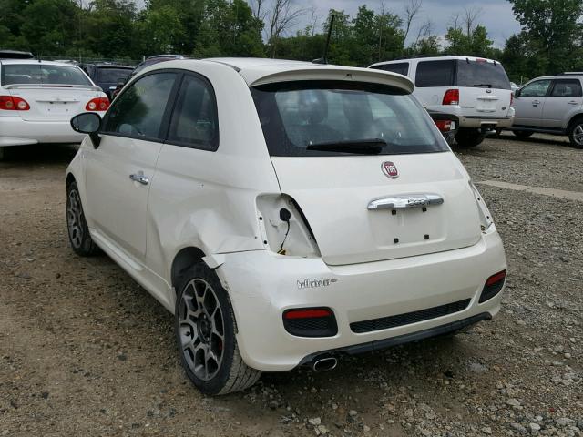 3C3CFFBR6CT335799 - 2012 FIAT 500 SPORT WHITE photo 3