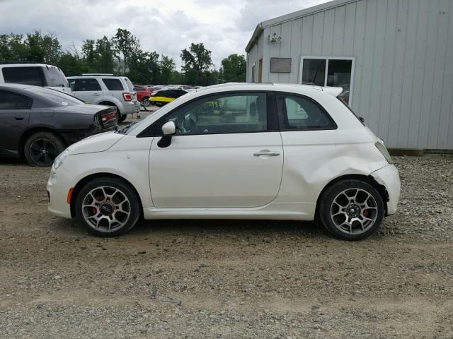 3C3CFFBR6CT335799 - 2012 FIAT 500 SPORT WHITE photo 9