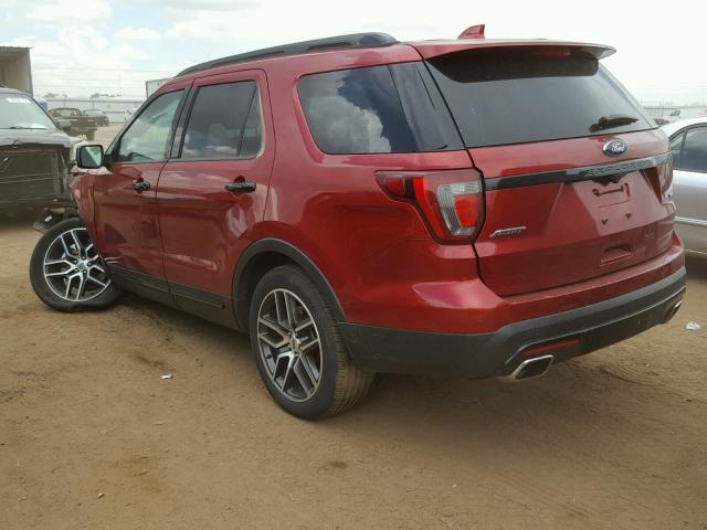 1FM5K8GT1GGB18277 - 2016 FORD EXPLORER S BURGUNDY photo 3