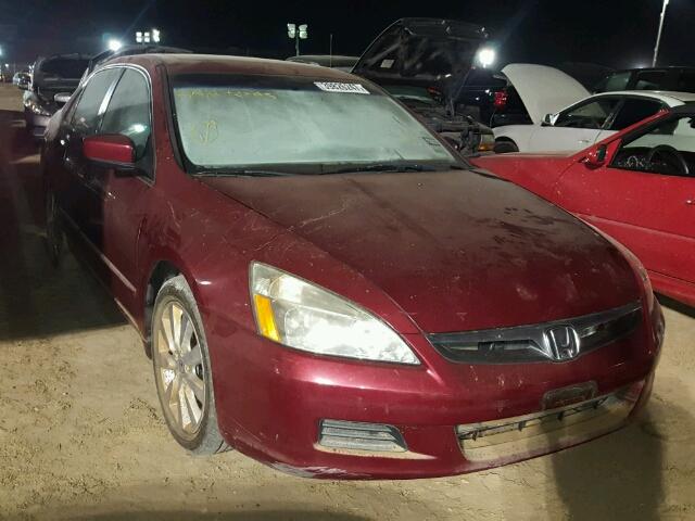 1HGCM66847A092446 - 2007 HONDA ACCORD MAROON photo 1