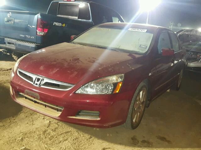 1HGCM66847A092446 - 2007 HONDA ACCORD MAROON photo 2