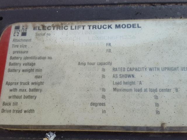 XXXXXXF108V10028U - 1997 HYST FORKLIFT YELLOW photo 10