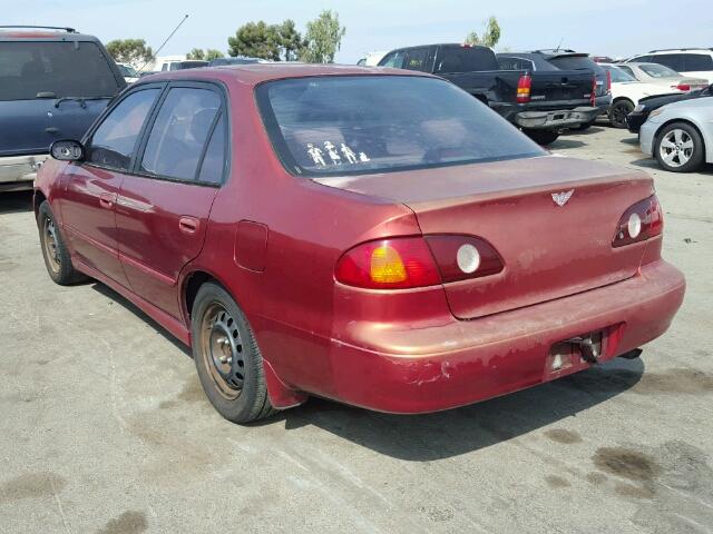1NXBR18E12Z629066 - 2002 TOYOTA COROLLA CE RED photo 3