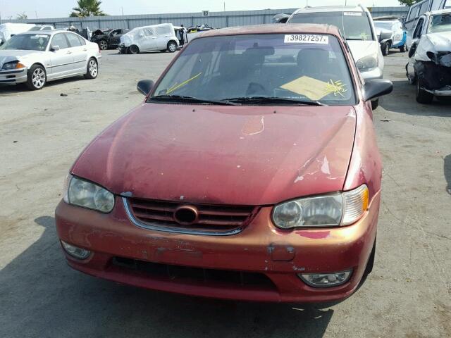 1NXBR18E12Z629066 - 2002 TOYOTA COROLLA CE RED photo 9