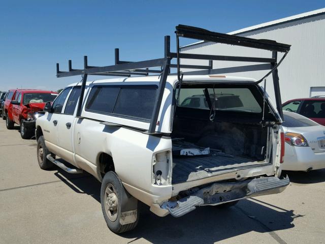 3D7KU28C54G166626 - 2004 DODGE RAM 2500 S WHITE photo 3