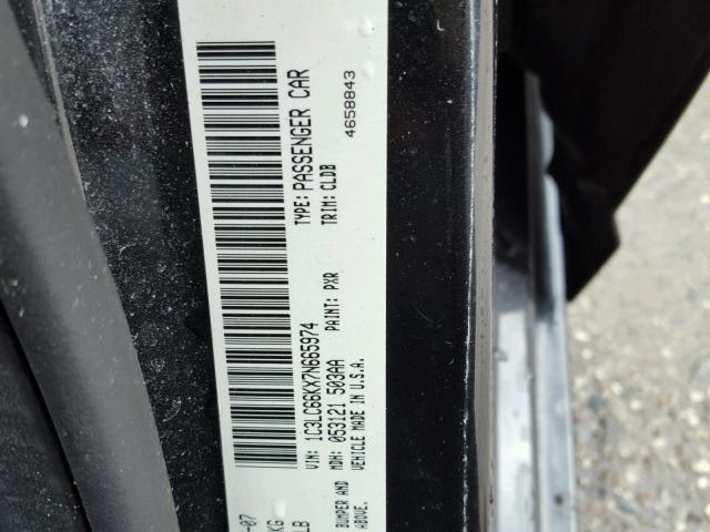 1C3LC66KX7N665974 - 2007 CHRYSLER SEBRING LI BLACK photo 10