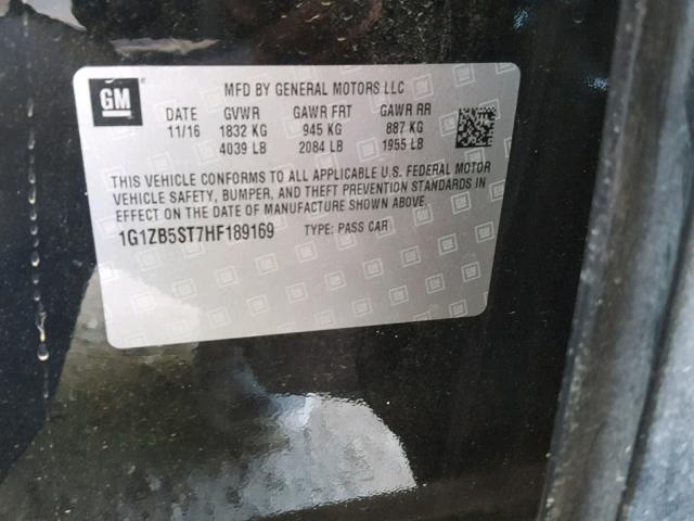 1G1ZB5ST7HF189169 - 2017 CHEVROLET MALIBU LS Qara foto 10