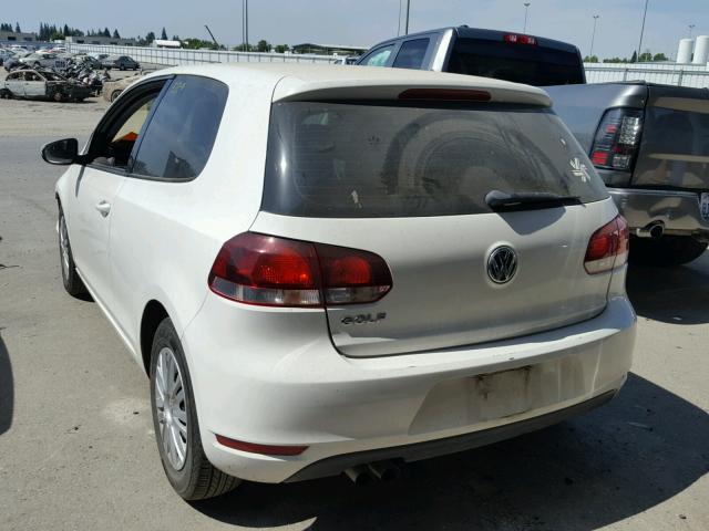 WVWAB7AJ4DW088567 - 2013 VOLKSWAGEN GOLF WHITE photo 3