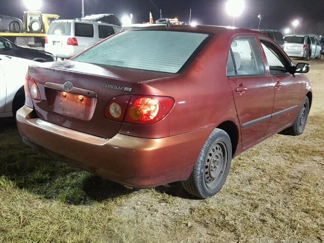 1NXBR32E63Z170137 - 2003 TOYOTA COROLLA CE RED photo 4