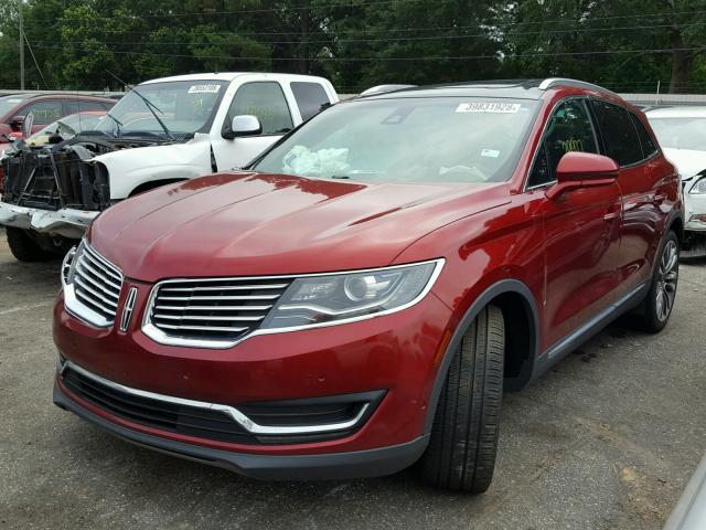 2LMTJ6LR7GBL51360 - 2016 LINCOLN MKX RESERV RED photo 2