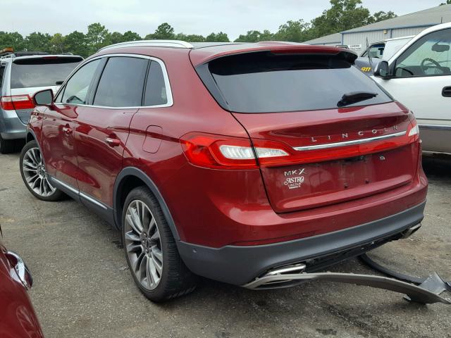 2LMTJ6LR7GBL51360 - 2016 LINCOLN MKX RESERV RED photo 3