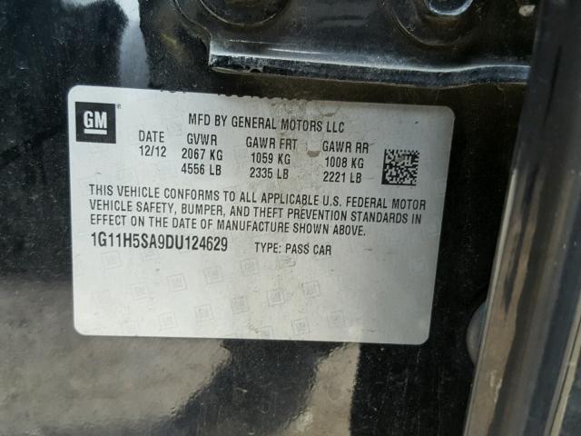 1G11H5SA9DU124629 - 2013 CHEVROLET MALIBU LTZ 黑色 照片 10