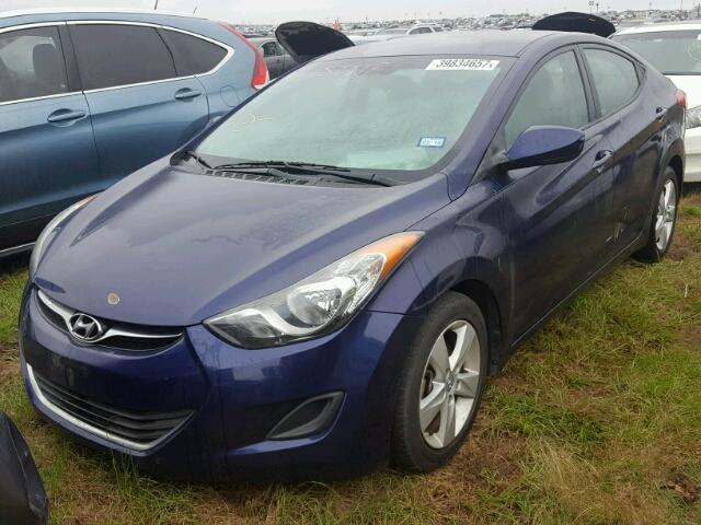 5NPDH4AE7DH296090 - 2013 HYUNDAI ELANTRA BLUE photo 2