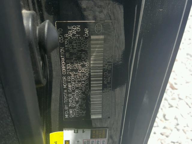 JTKDE3B70A0316510 - 2010 TOYOTA SCION TC 黑色 照片 10