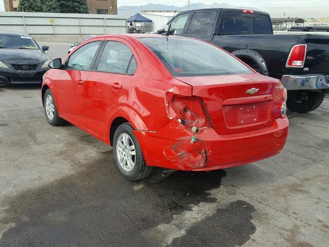 1G1JB5SH1C4198799 - 2012 CHEVROLET SONIC LS RED photo 3