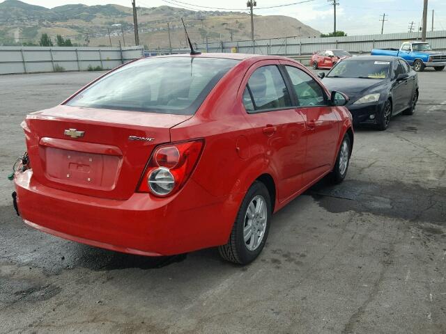 1G1JB5SH1C4198799 - 2012 CHEVROLET SONIC LS RED photo 4