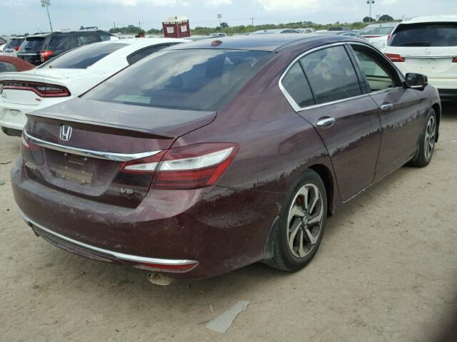 1HGCR3F00HA009879 - 2017 HONDA ACCORD EXL BURGUNDY photo 4