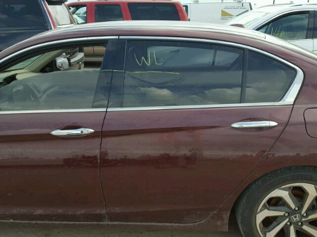 1HGCR3F00HA009879 - 2017 HONDA ACCORD EXL BURGUNDY photo 9