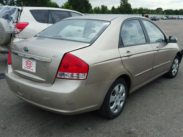 KNAFE222795618581 - 2009 KIA SPECTRA EX TAN photo 4