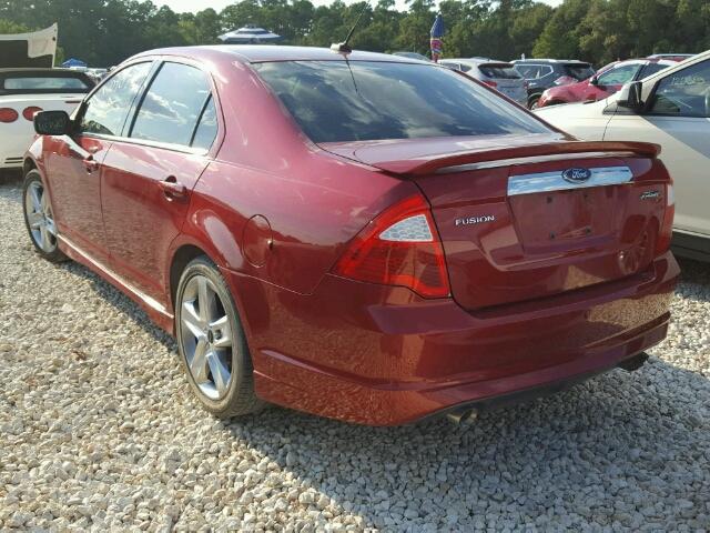 3FAHP0KC1AR203931 - 2010 FORD FUSION RED photo 3