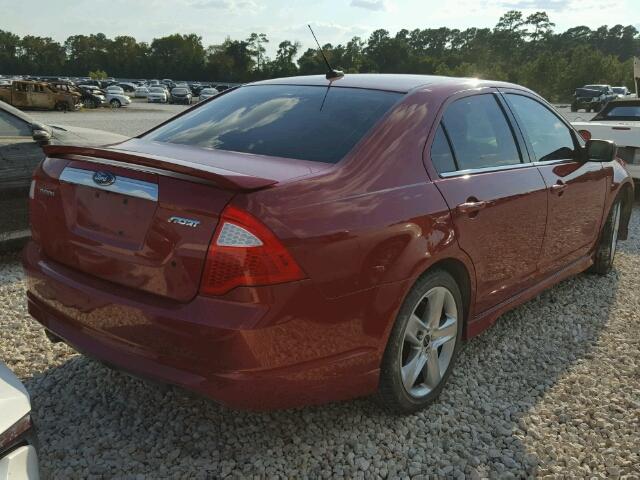 3FAHP0KC1AR203931 - 2010 FORD FUSION RED photo 4