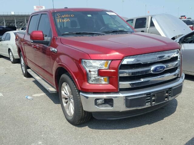 1FTEW1CF5FKD25427 - 2015 FORD F150 SUPER RED photo 1