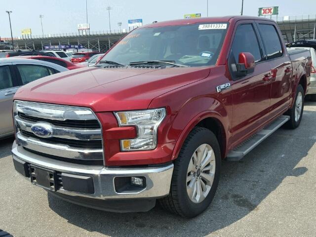 1FTEW1CF5FKD25427 - 2015 FORD F150 SUPER RED photo 2