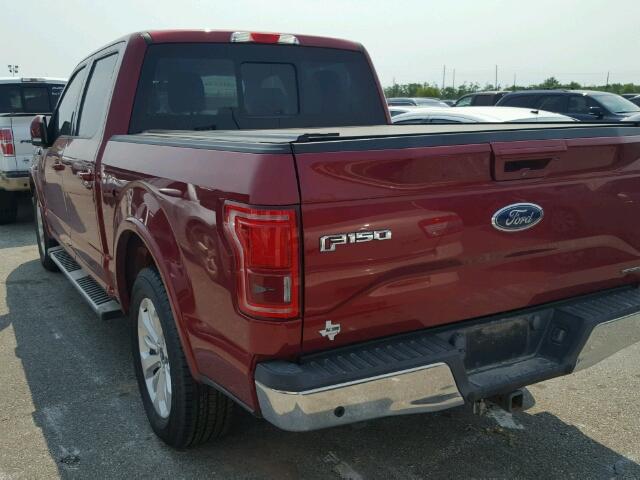 1FTEW1CF5FKD25427 - 2015 FORD F150 SUPER RED photo 3