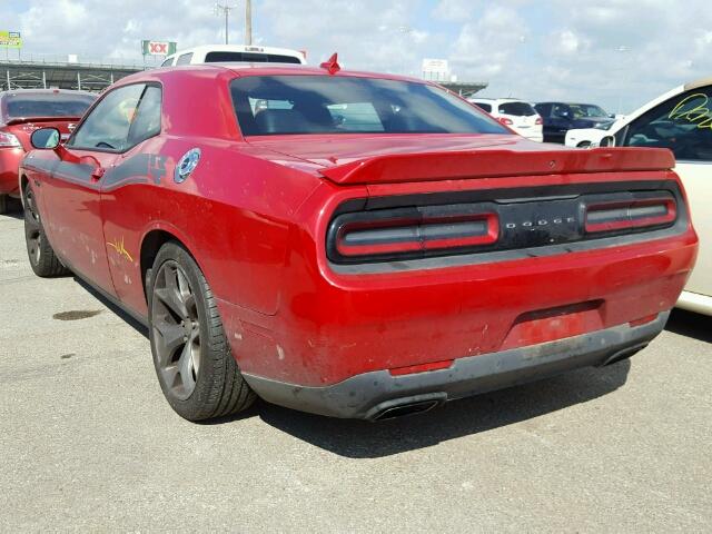 2C3CDZBT8FH821854 - 2015 DODGE CHALLENGER RED photo 3