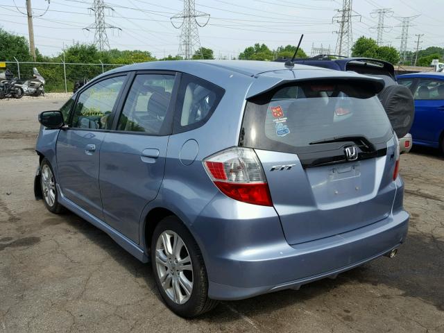 JHMGE8H57BC004304 - 2011 HONDA FIT SPORT BLUE photo 3