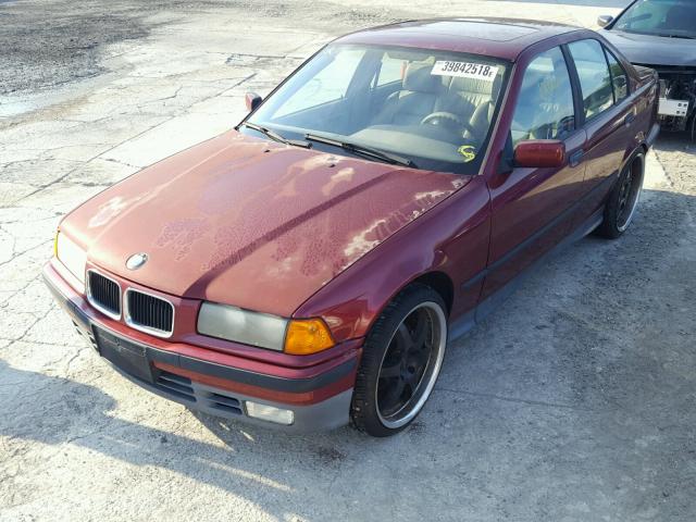 WBACB4317PFL09228 - 1993 BMW 325 I AUTO BURGUNDY photo 2