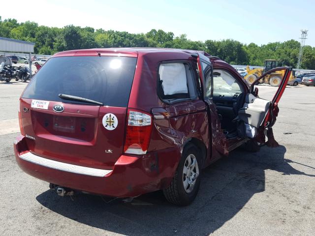 KNDMB233166051803 - 2006 KIA SEDONA EX RED photo 4