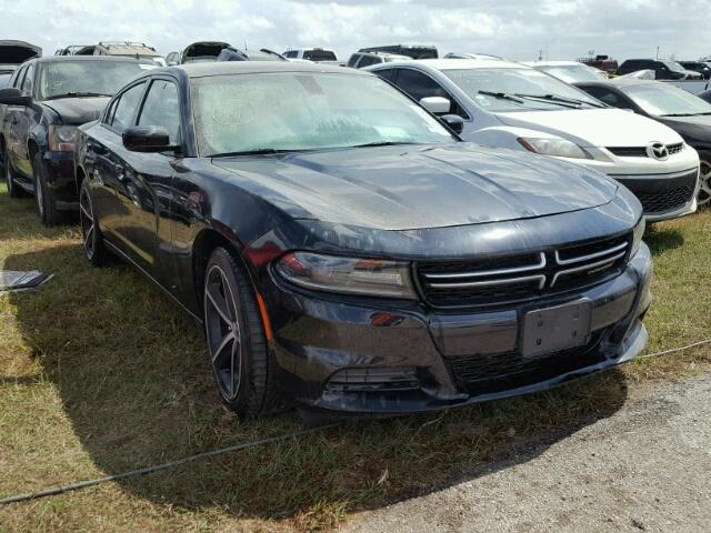 2C3CDXBG3FH863520 - 2015 DODGE CHARGER BLACK photo 1