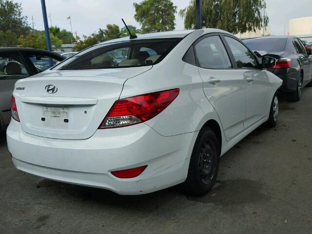 KMHCT4AE0DU285508 - 2013 HYUNDAI ACCENT WHITE photo 4