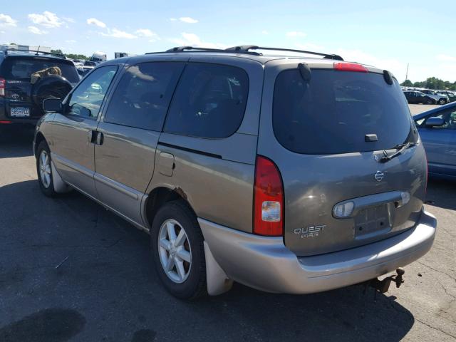 4N2ZN17TX2D813224 - 2002 NISSAN QUEST GLE GRAY photo 3