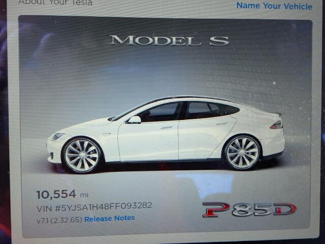 5YJSA1H48FF093282 - 2015 TESLA MODEL S P8 WHITE photo 8