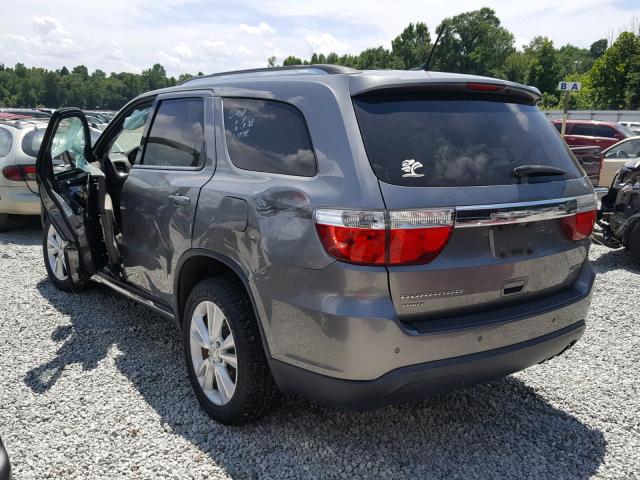 1C4RDJDG3CC291881 - 2012 DODGE DURANGO CR GRAY photo 3