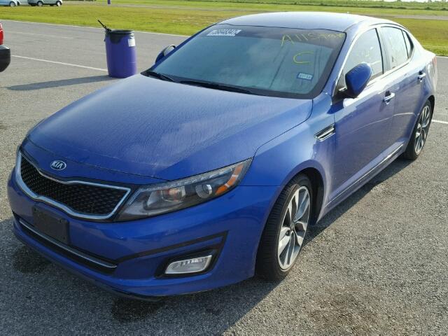 5XXGR4A70EG336163 - 2014 KIA OPTIMA BLUE photo 2